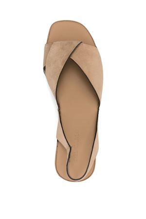 Light beige suede slingback sandals DEL CARLO | 11730GRANO